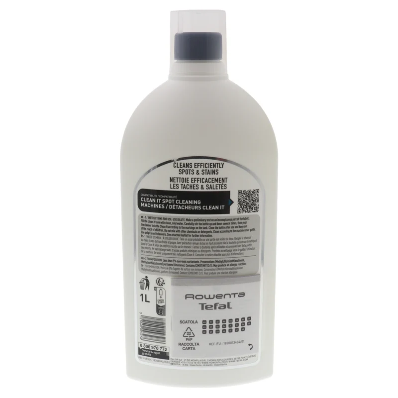 Rowenta detergente 1L pet animali lavatappeti Clean It IN5010 IN5020 IZ5020
