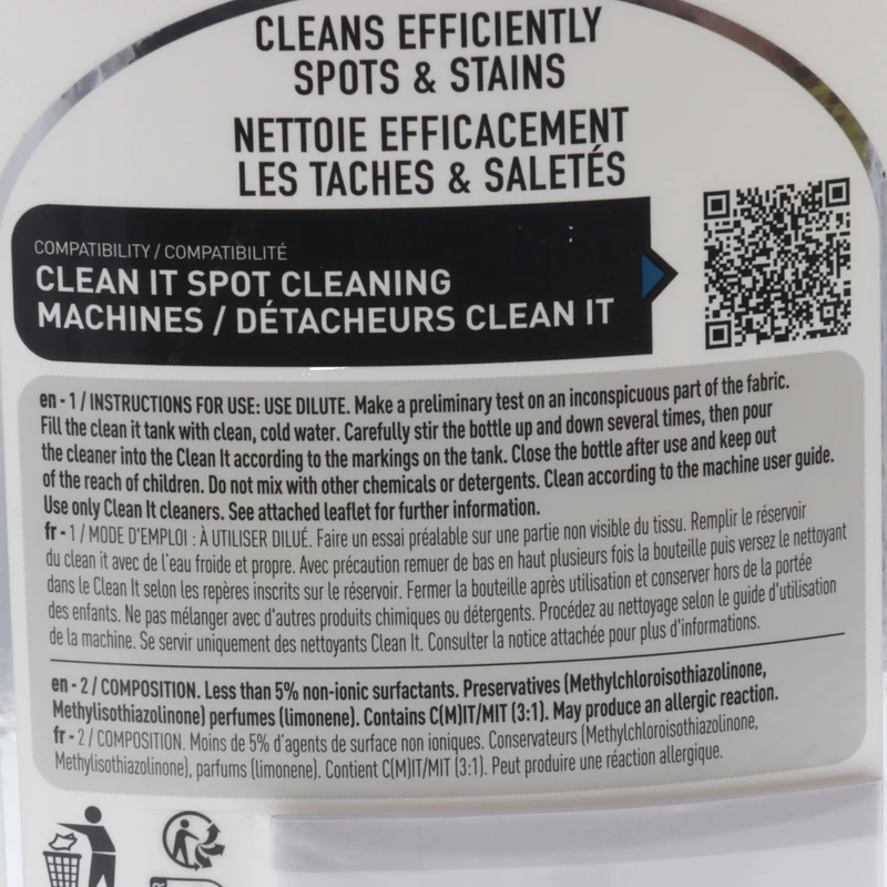 Rowenta detergente 1L standard lavatappeti Clean It IN5010 IN5020 IZ5020