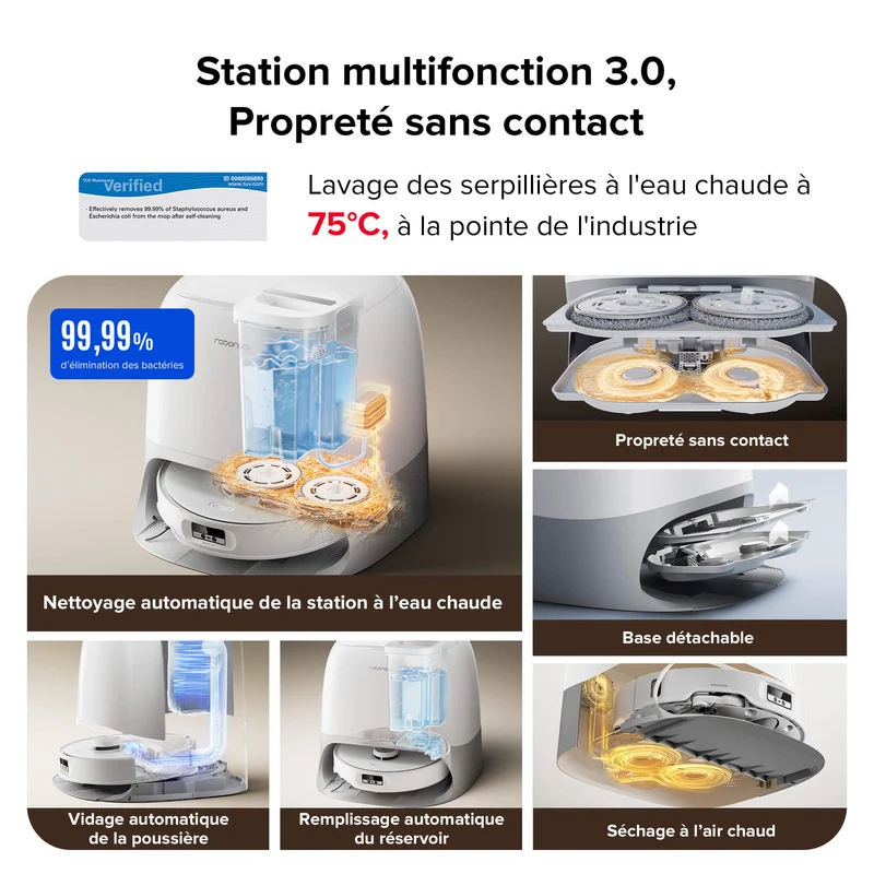 Roborock Qrevo Curv robot aspirateur laveur avec station multifonction 3.0