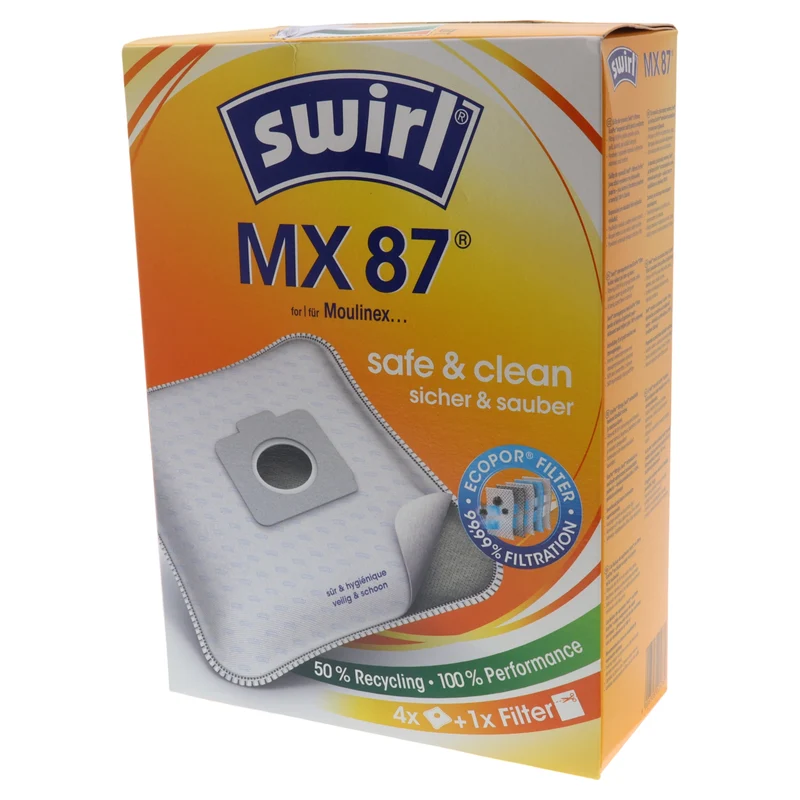 Swirl MX87 5x sacchi microfibra polvere per aspirapolvere Moulinex Boost Economy Compact Turbo