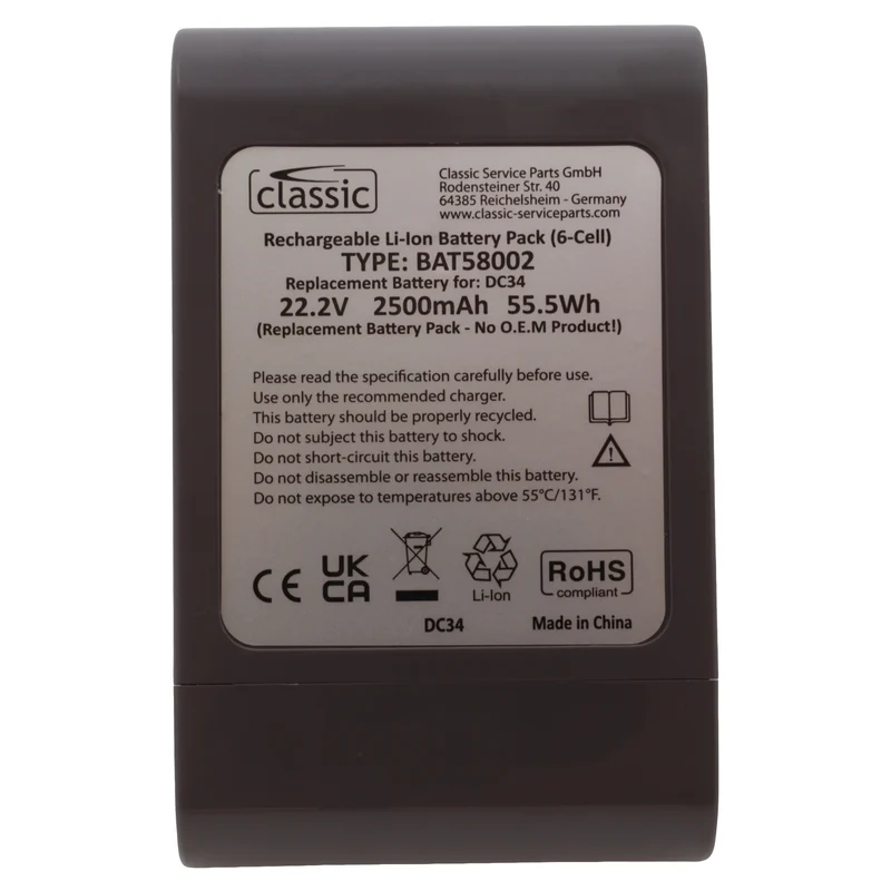 Batteria 22.2V 2500mAh per scopa aspirapolvere Dyson DC31 DC34 DC35 DC45 NOTE!