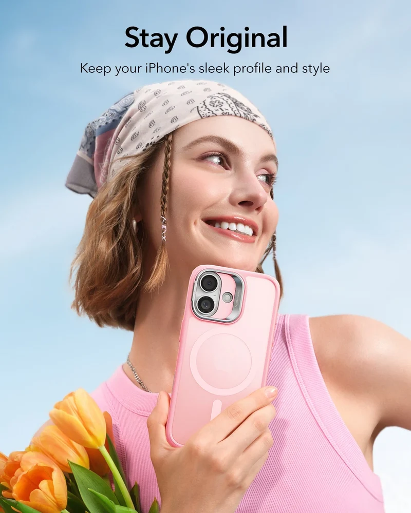 iPhone 17 Classic Hybrid Magnetic Case (Camera Control, Stash Stand) - Frosted Bubblegum Pink