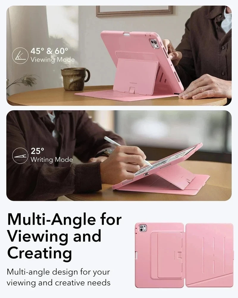 iPad Pro 13″ (2024) Flip Magnetic Case with Pencil Bundle - Pink