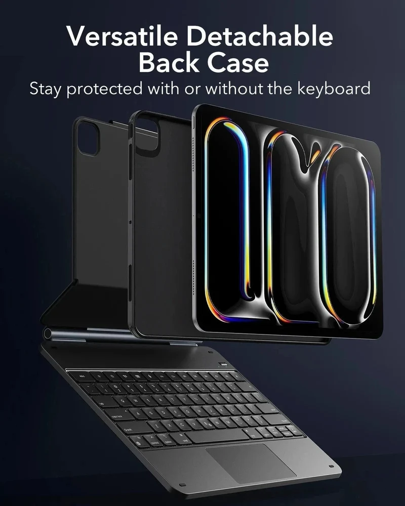 iPad Pro 11ʺ (2025) Bundle Rebound Magnetic Keyboard Case 360 Digital Pencil & Screen Protectors - US Layout-Black