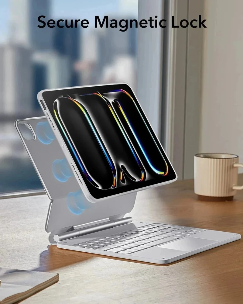 iPad Pro 11ʺ (2025) Bundle Rebound Magnetic Keyboard Case 360 & Armorite Screen Protectors - US Layout-White