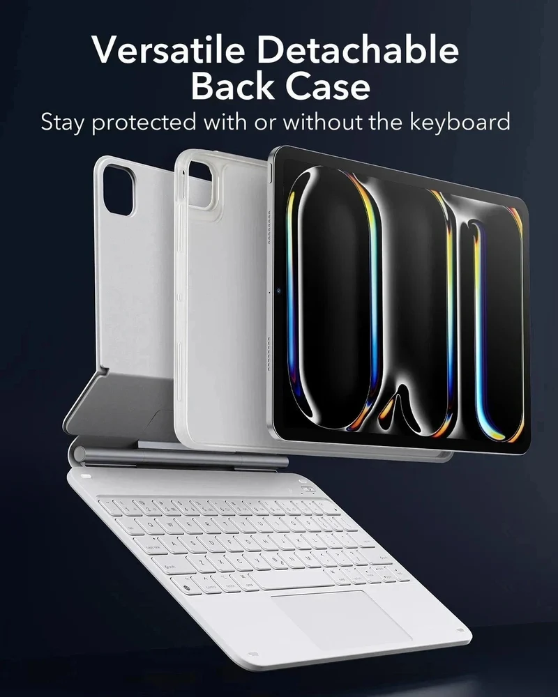 iPad Pro 11ʺ (2025) Bundle Rebound Magnetic Keyboard Case 360 & Armorite Screen Protectors - US Layout-White