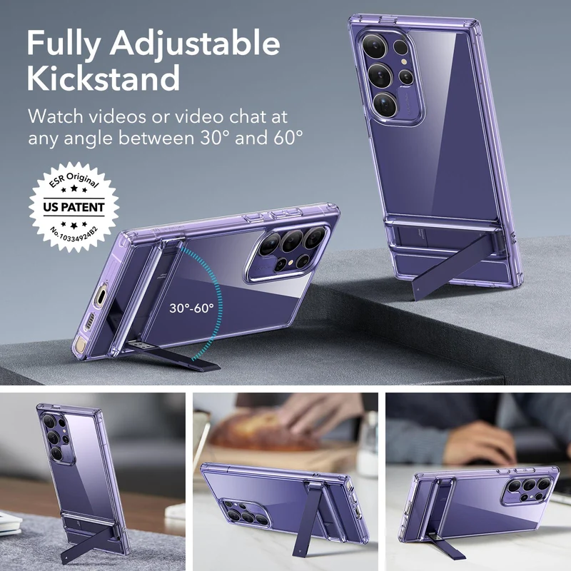 Galaxy S24 Ultra Boost Kickstand Case - Clear Purple