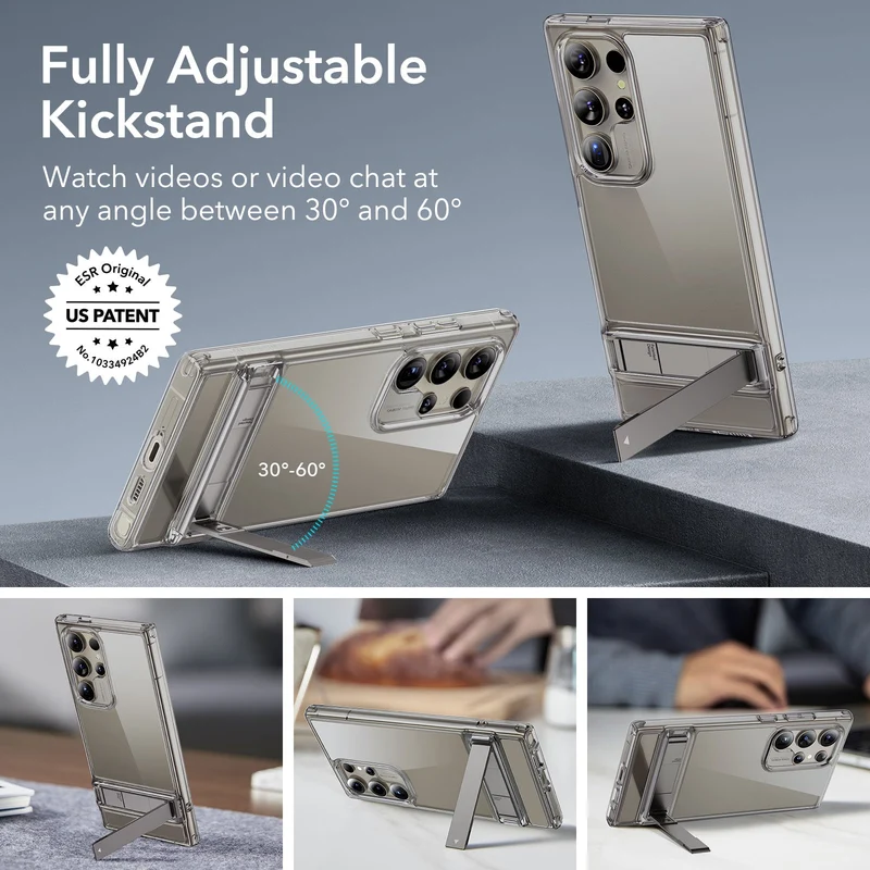 Galaxy S24 Ultra Boost Kickstand Case - Clear Grey