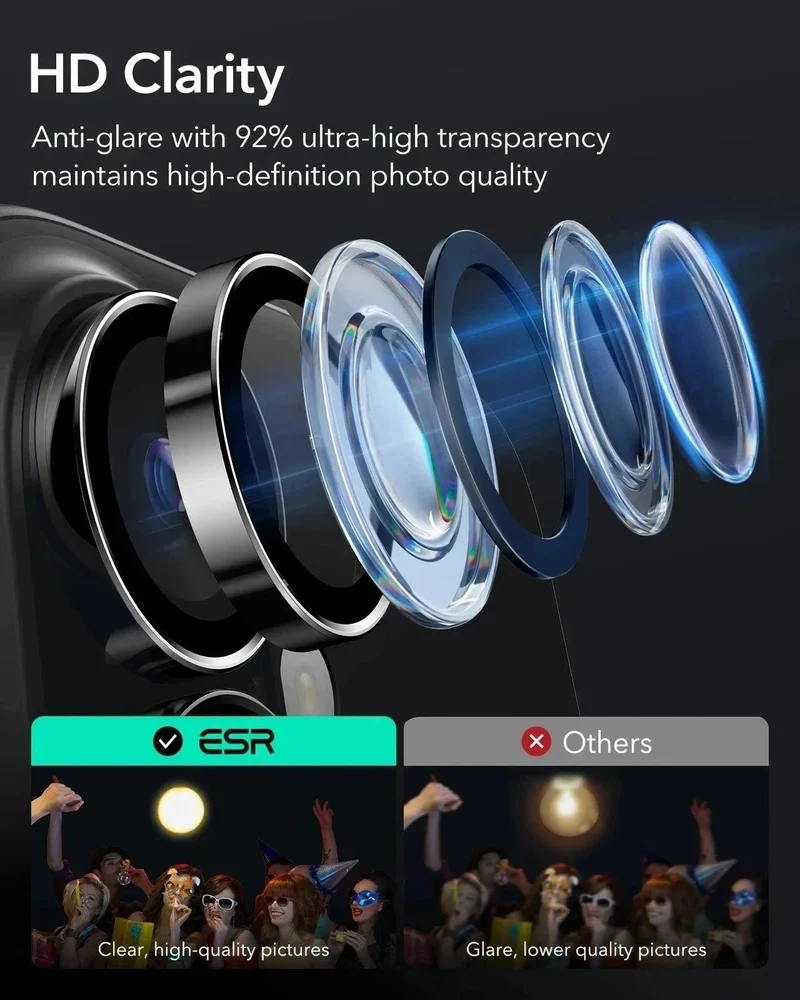 iPhone 16 Classic Hybrid Magnetic Case (Camera Control) & Privacy Screen Protector Bundle - Clear Black