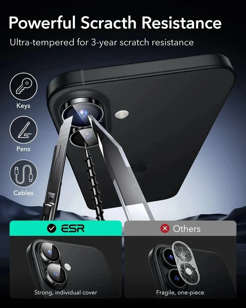 iPhone 16 Classic Hybrid Magnetic Case (Camera Control) & Screen Protection Bundle - Clear Black