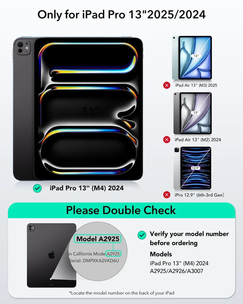 iPad Pro 13" (2025) Bundle Shift Keyboard Case and Armorite Screen Protector - US Layout - Dark Gray