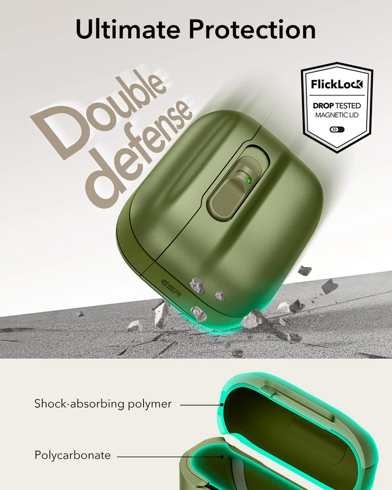 AirPods Pro 3 Pulse FlickLock Magnetic Case - Green