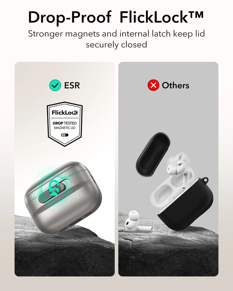 AirPods Pro 3 Pulse FlickLock Magnetic Case - Titanium