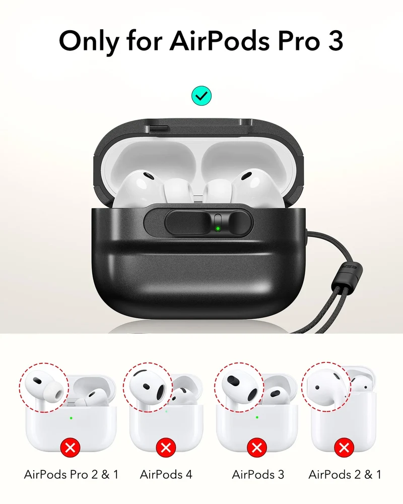 15W Dashboard Wireless Car Charger and AirPods Pro 3 Pulse FlickLock Case Bundle-Black