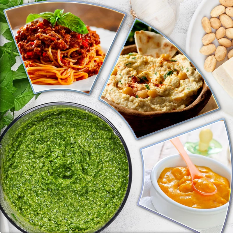 Duronic CH57 BK Mini hachoir 500W avec 2 bols de 700 ml avec couvercle Robot culinaire pour légumes fruits noix épices Permet de préparer sauces purée nourriture bébé