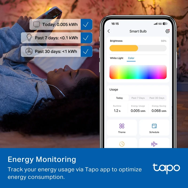 Ampoule LED Connecté E14 Multicolore 470 Lumens - Tapo L430C