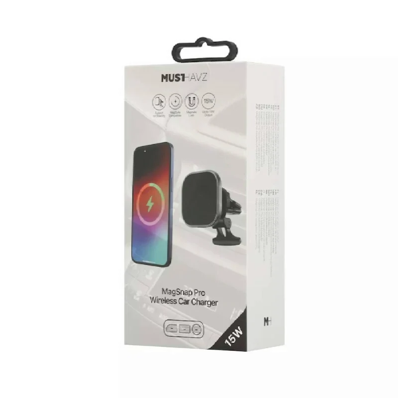 MUSTHAVZ - MagSnap - Chargeur de voiture - Magnétique - 15W