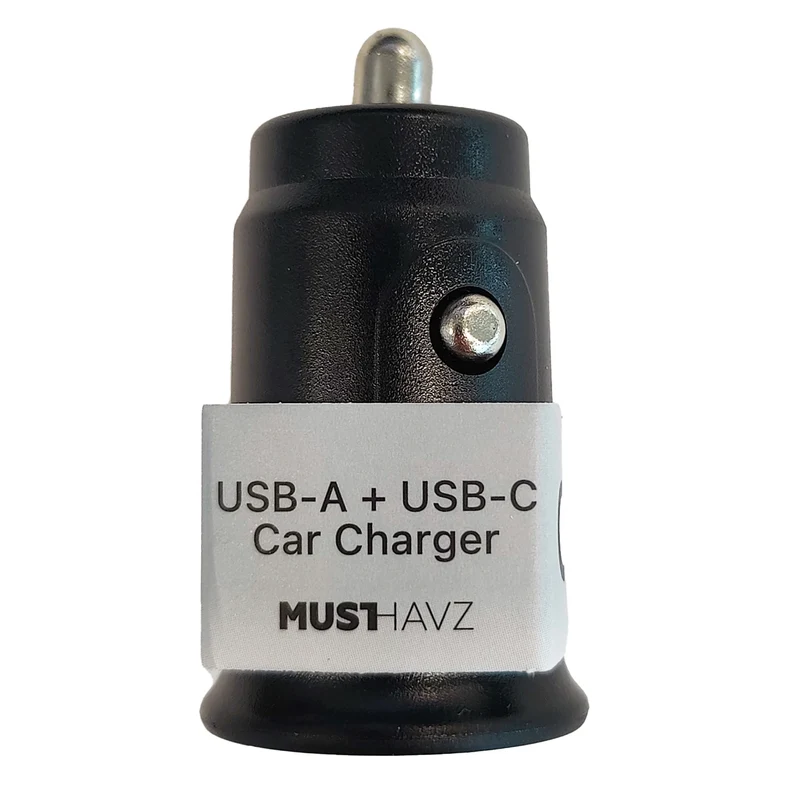 MUSTHAVZ - Chargeur de voiture - USB-A & USB-C - Noir - 30W