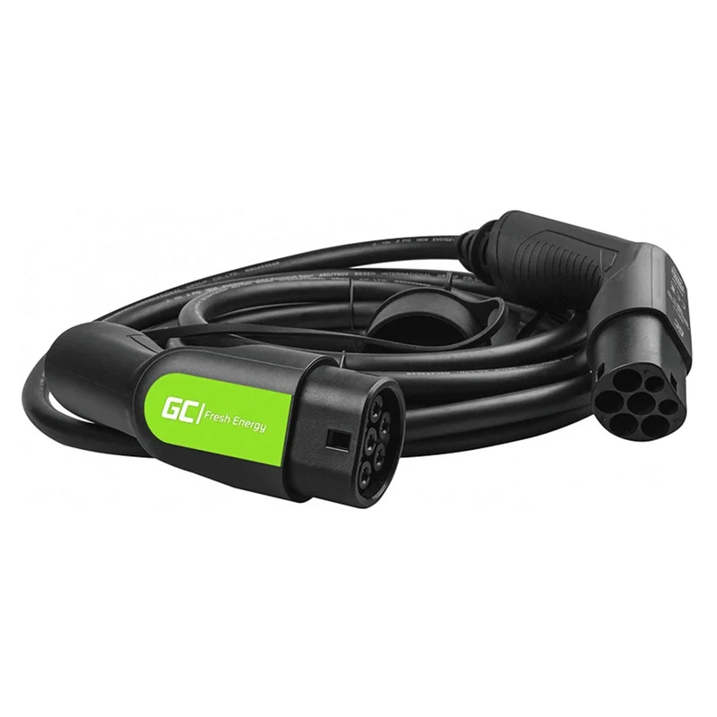 GREEN CELL - Câble de recharge pour voiture - Type 2 - 22 kW - 5 m - 3 phases