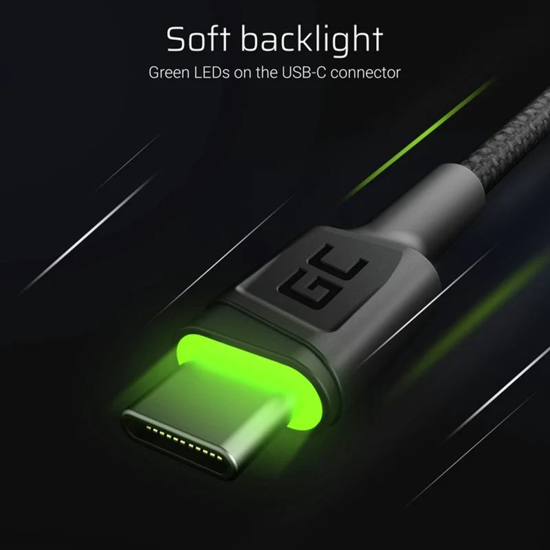 GREEN CELL - Câble de charge et de données - USB-A (mâle) - USB-C (mâle) - Ensemble - 3 pièces - 2 m