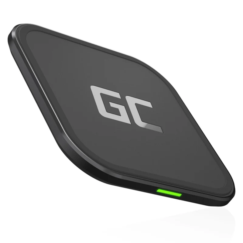 GREEN CELL - Qi - Chargeur sans fil - 15W - USB-C - Noir