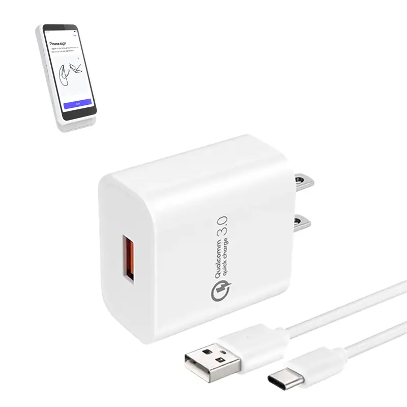 Chargeur mural et câble USB-C pour lecteur Stripe destinés au commerce de détail et aux restaurants | Agoz