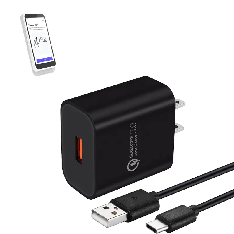 Chargeur mural et câble USB-C pour lecteur Stripe destinés au commerce de détail et aux restaurants | Agoz