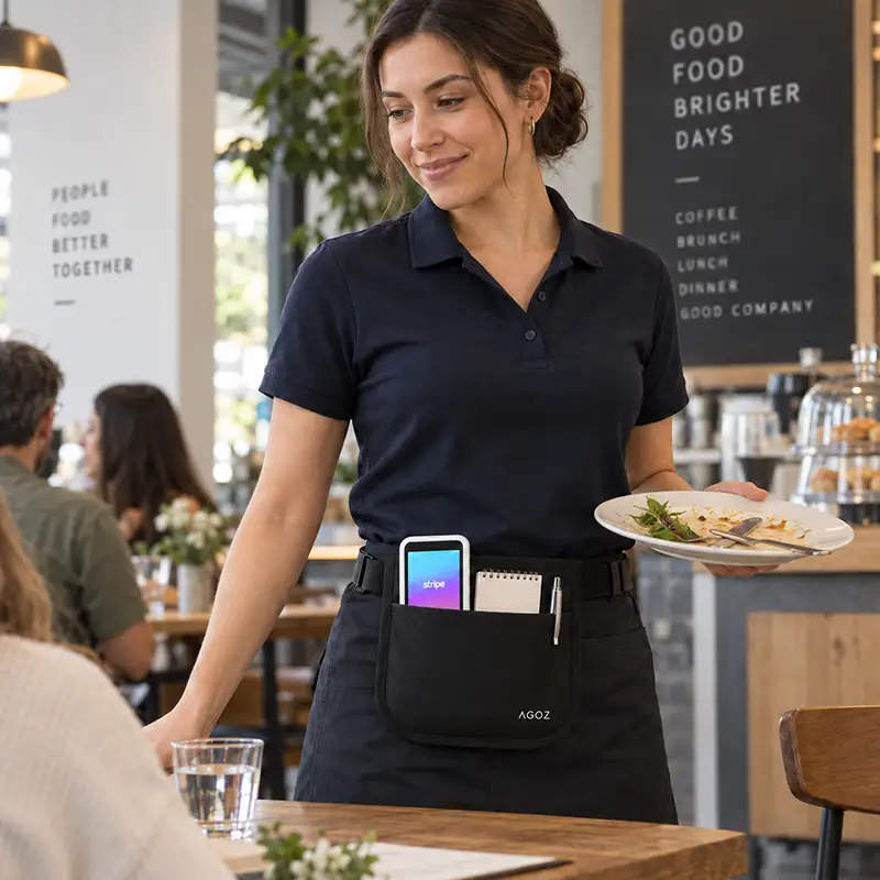 Pochette de tablier pour serveur Stripe Reader pour service à table | Agoz