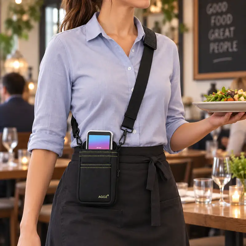 Étui bandoulière pour lecteur Stripe destiné aux équipes de service itinérantes | Agoz