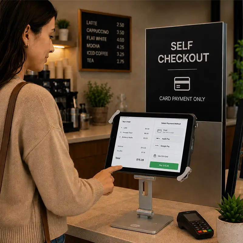 Support tablette POS Unitech RT112 à profil bas pour caisse compacte | Agoz