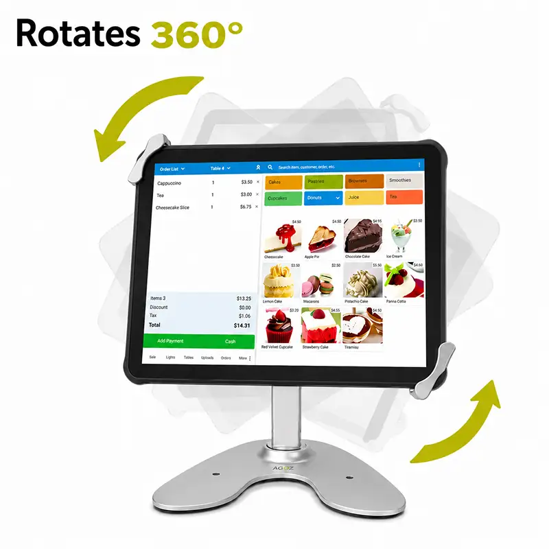 Support tablette POS Unitech RT112 profil haut pour comptoirs de service | Agoz