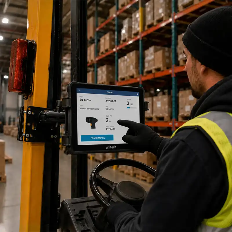 Support tablette Unitech RT112 pour chariot élévateur destiné à la manutention | Agoz