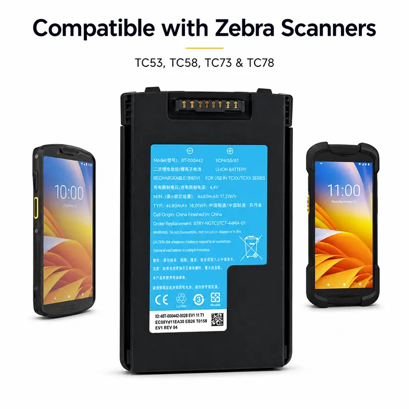 Batterie de remplacement pour scanner Zebra TC53, TC58, TC73 et TC78 pour flottes | Agoz