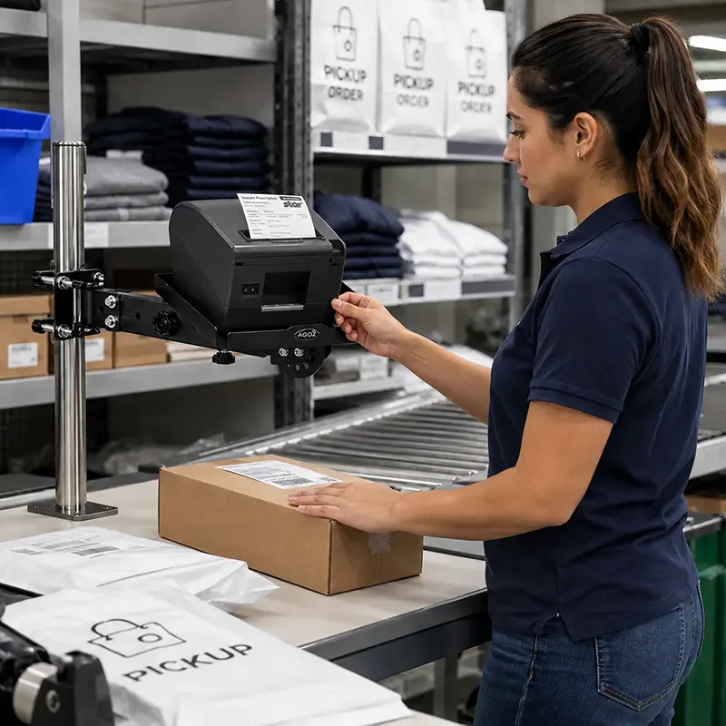Support de poteau pour plateau d'imprimante Star Micronics destiné aux postes de travail de service | Agoz