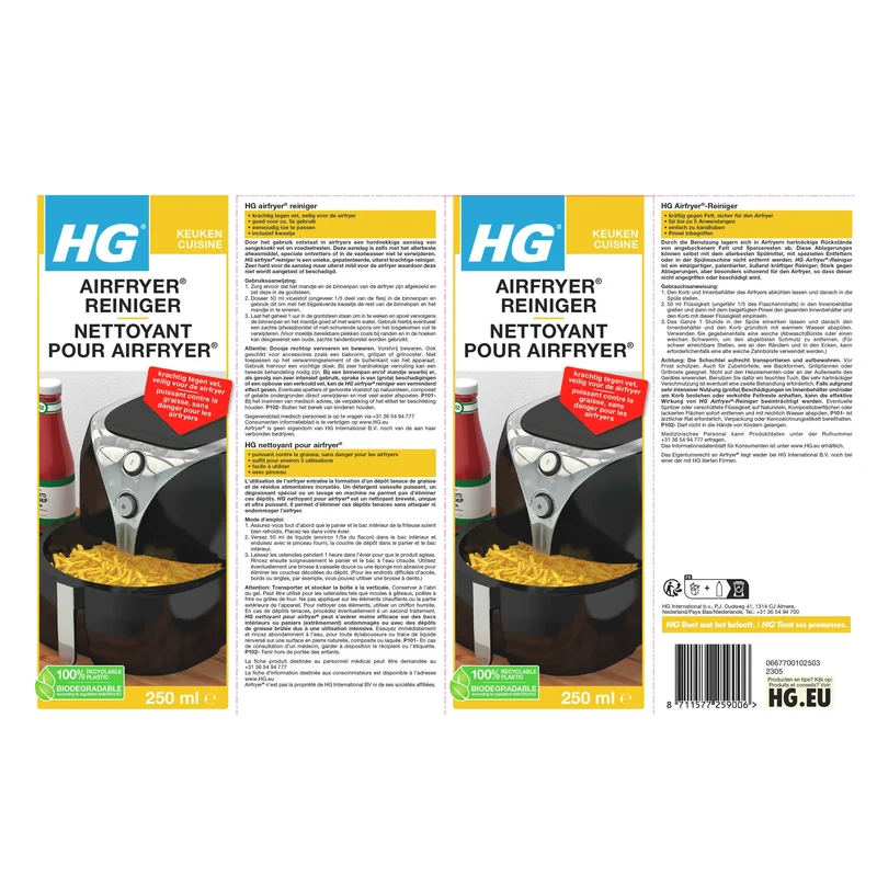 HG - nettoyant pour friteuse à air 250 ml