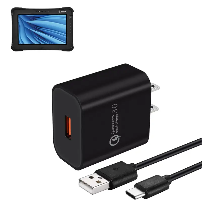 Chargeur mural avec USB-A vers USB-C pour tablette robuste Zebra