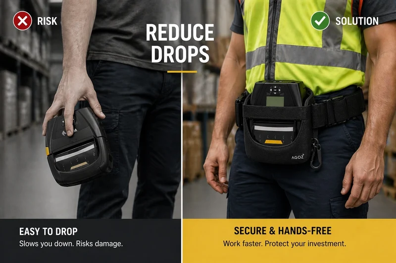 Étui pour imprimante mobile Zebra avec ceinture de taille pour port mains libres