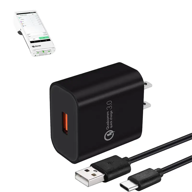 Chargeur mural avec câble USB-C pour terminal portable Clover Flex POS | Agoz
