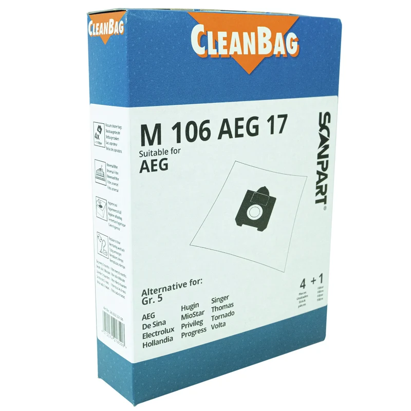 CLEANBAG - sac aspirateur comme Gr.5 4 pièces. - M106AEG17