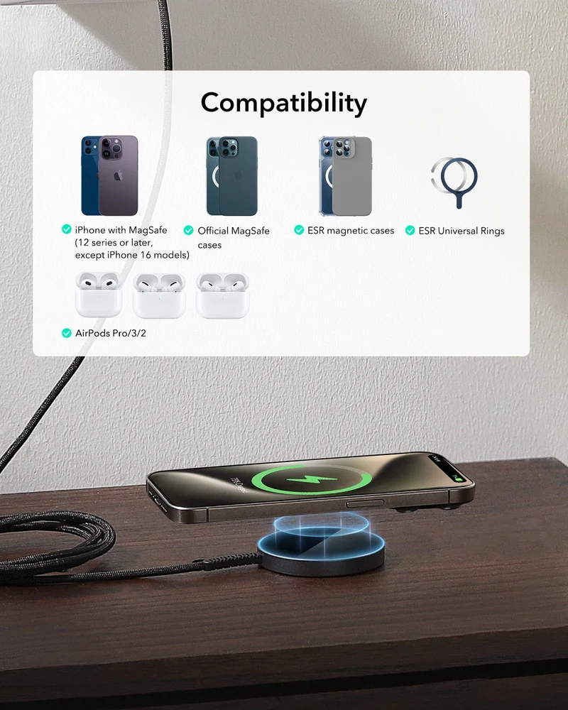 Magnetic Charging Pad (15W) - Silver - 1 Set