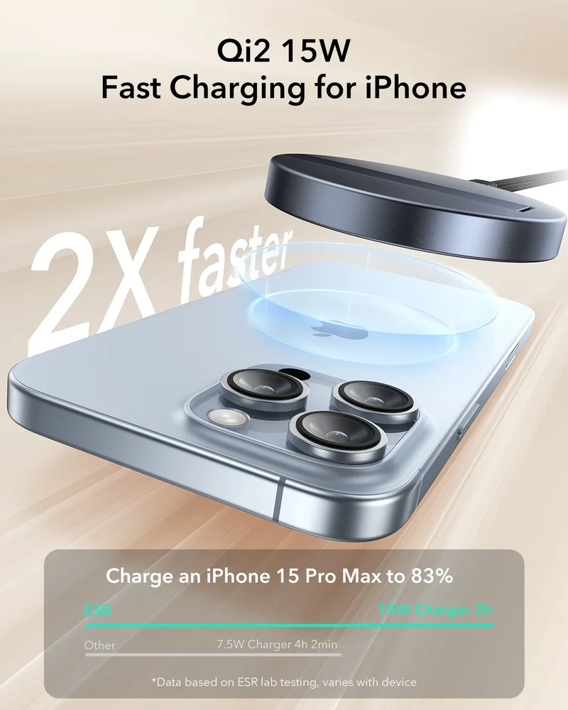 Magnetic Charging Pad (15W, Kickstand) - Dark Blue