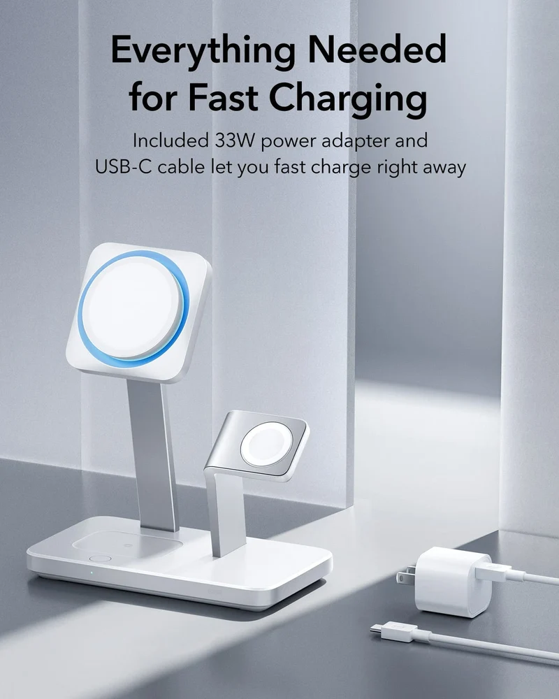 25W 3-in-1 Wireless Charger with MagSafe + CryoBoost - UK Plug