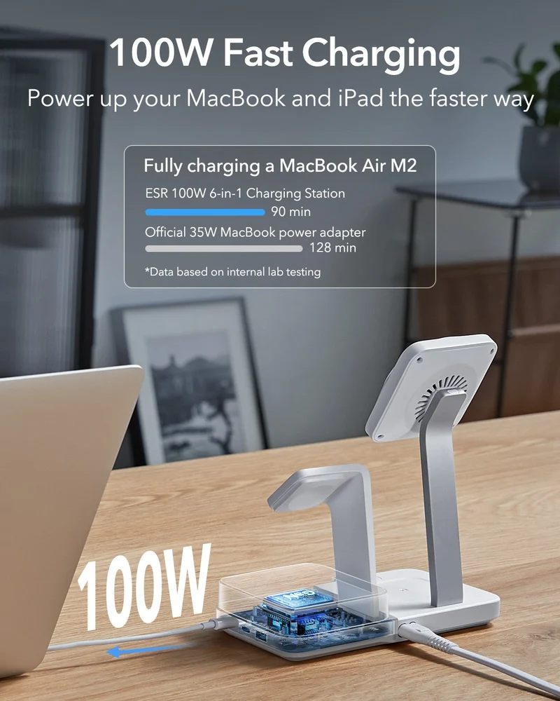 100W 6-in-1 Charging Station with MagSafe + CryoBoost - EU Plug