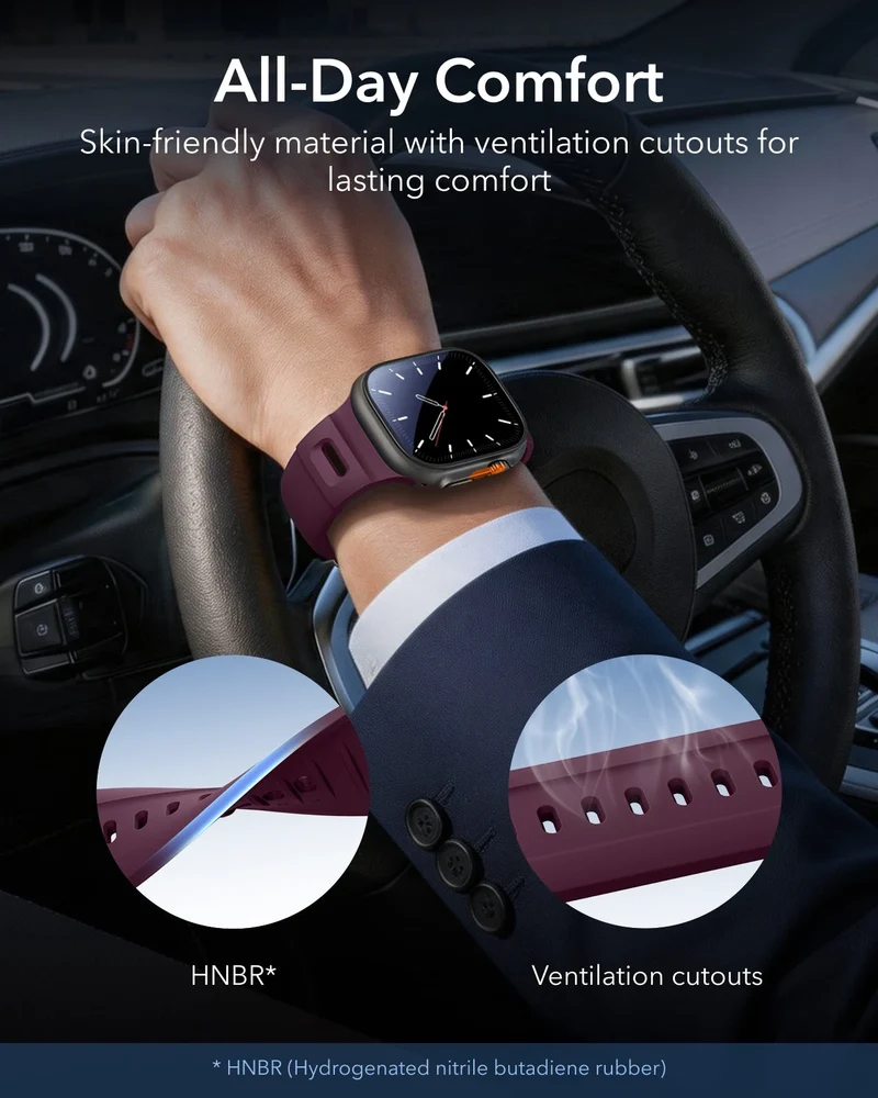 ESR Equinox Watch Band Ultimate Bundle for Apple Watch - Red Band / Titanium Case