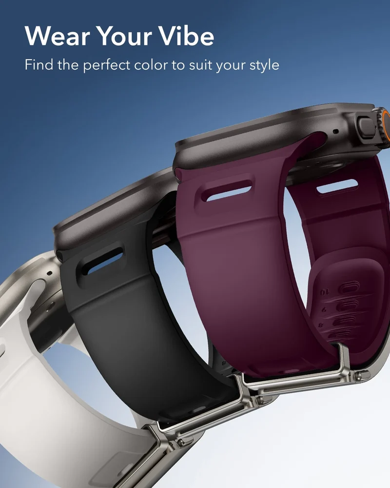 ESR Equinox Watch Band Ultimate Bundle for Apple Watch - Red Band / Titanium Case