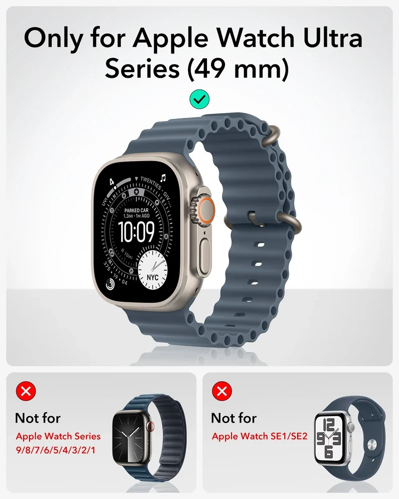 ESR Equinox Watch Band Ultimate Bundle for Apple Watch - Red Band / Titanium Case
