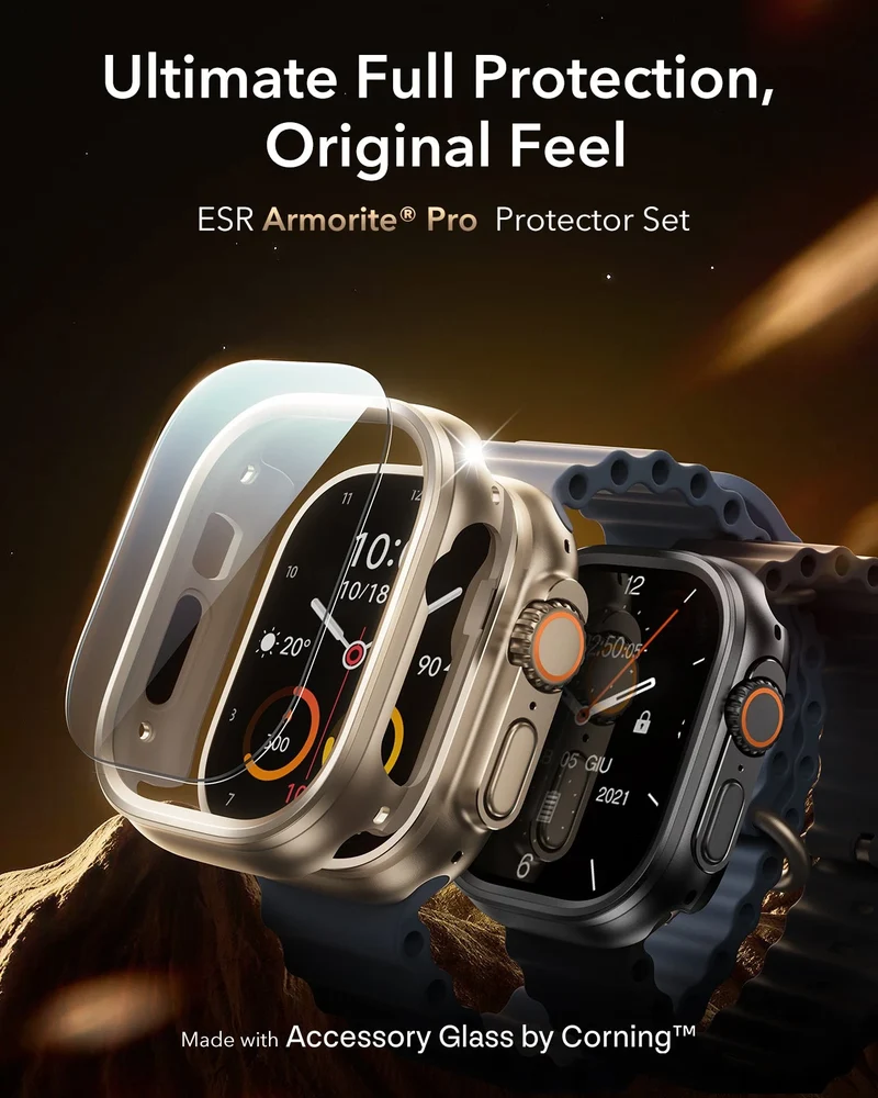 ESR Equinox Watch Band Ultimate Bundle for Apple Watch - Red Band / Titanium Case