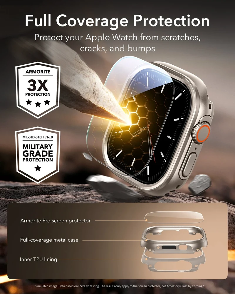 ESR Equinox Watch Band Ultimate Bundle for Apple Watch - Red Band / Titanium Case