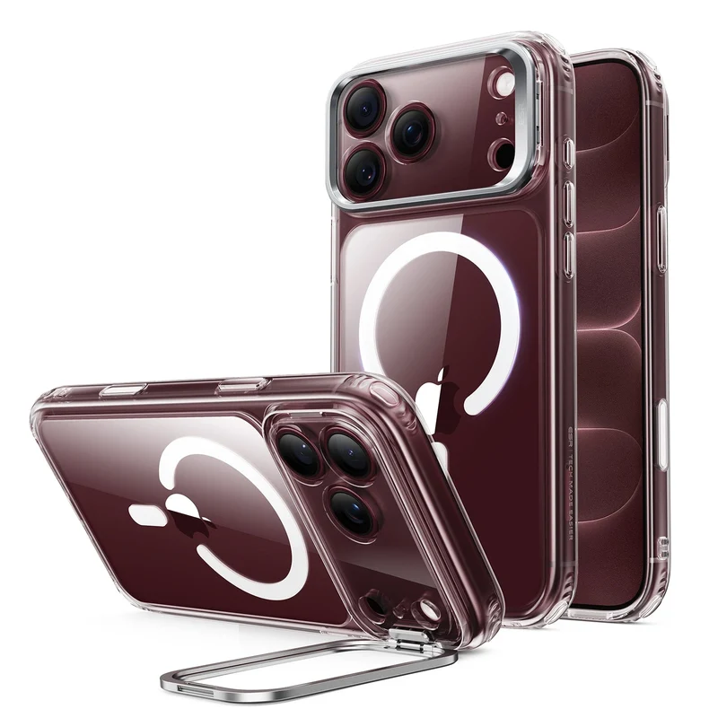 iPhone 18 Pro Classic Hybrid Magnetic Case with Camera Control and Flex Stand - Clear