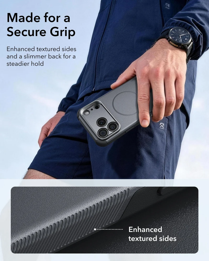 iPhone 18 Pro Max Cyber Tough Magnetic Case with Camera Control and Flex Stand - Space Gray